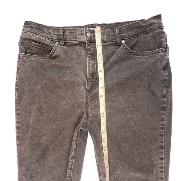 Terra & Sky Jeans 16 Black Denim Straight Leg High Rise Dark Academia Pants - Picture 4 of 11